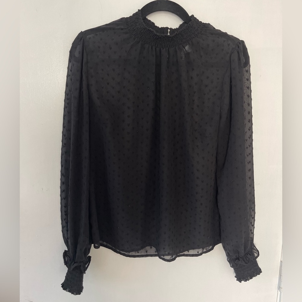 Black Sheer High Neck Top